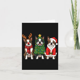 Retro-Weihnachten Boston Terrier Weihnachtsmann Re Karte