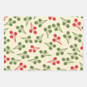 Retro Weihnachten Botanische Muster Geschenkpapier Set (Vorderseite 3)