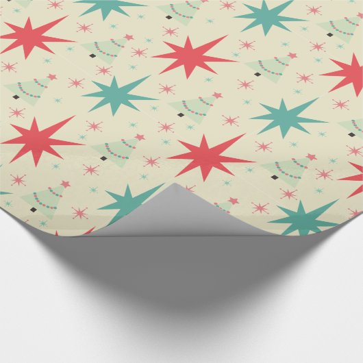 Retro-Weihnachten der 50er Jahre Geschenkpapier (Ecke)