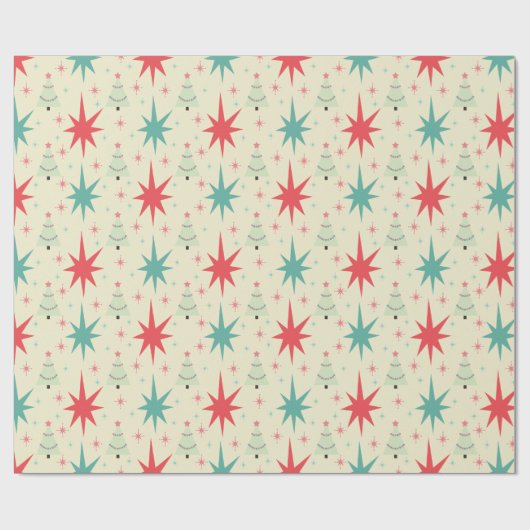 Retro-Weihnachten der 50er Jahre Geschenkpapier (Flach)