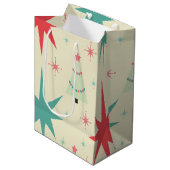 Retro-Weihnachten der 50er Jahre Mittlere Geschenktüte (Vorderseite Schrägansicht)