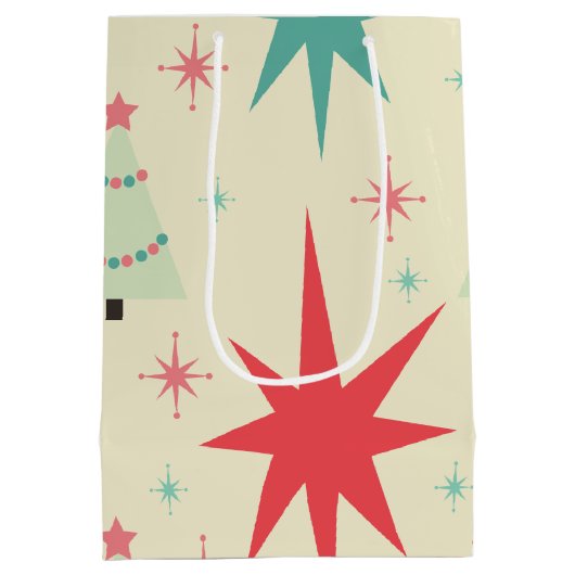 Retro-Weihnachten der 50er Jahre Mittlere Geschenktüte (Rückseite)