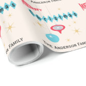 Retro-Weihnachten der 50er Jahre Personalisiert Geschenkpapier (Rolleneckpunkt)