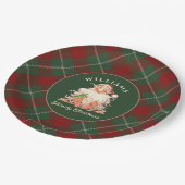 Retro Weihnachten der Familie mit Familienname Pappteller (Schrägansicht)