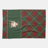 Retro Weihnachten der Familie mit Namen und Jahr Geschirrtuch (Horizontal)