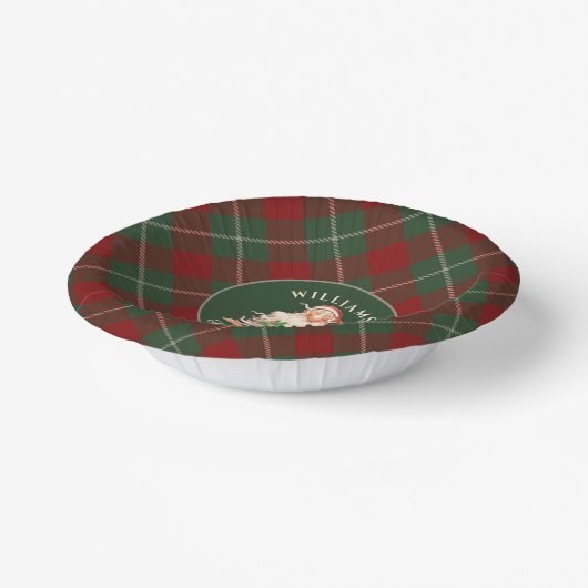 Retro Weihnachten der Familie mit Namen und Jahr Pappteller (Gewinkelt)