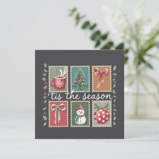 Retro Weihnachten Die Jahreszeit gemütlich Winter  (Stehend Vorderseite)