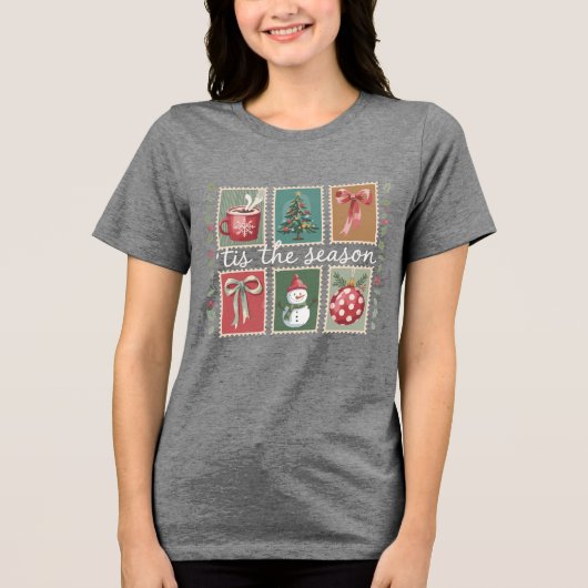 Retro Weihnachten Die Jahreszeit gemütlich Winter  Tri-Blend Shirt (Vorderseite)
