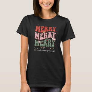 Retro-Weihnachten Fröhliche Klinische Fachkrankens T-Shirt