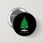 Retro-Weihnachten Fröhliche Weihnachtsbaumlichter Button (Vorne & Hinten)