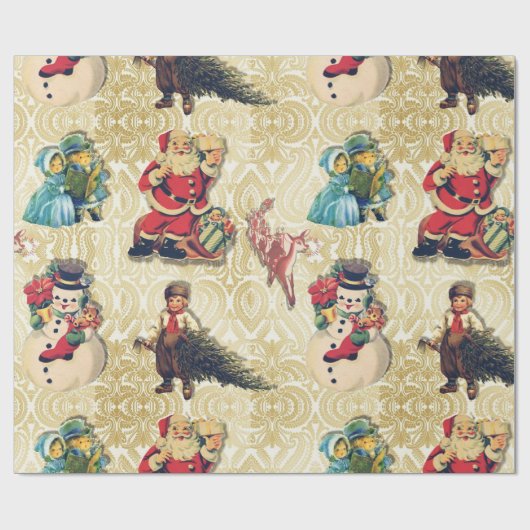 Retro Weihnachten Geschenkpapier (Flach)