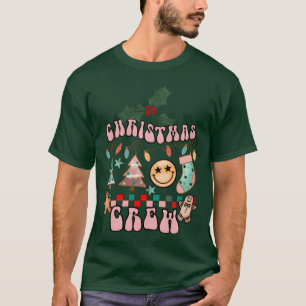 Retro-Weihnachten Groovy Weihnachten Crew Junge T-Shirt