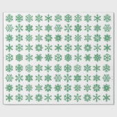 Retro Weihnachten Grüne Schneeflocken Vintag Geschenkpapier (Flach)