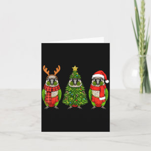 Retro-Weihnachten Grünwangensittich-Papagei Santa Karte