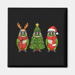 Retro-Weihnachten Grünwangensittich Papagei Santa Magnet