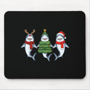 Retro-Weihnachten-Hai-Santa-Rentier  Mousepad