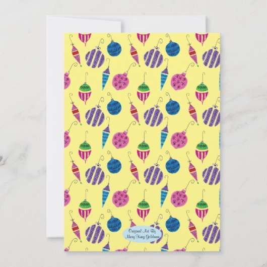 Retro Weihnachten Hand-Illustriert Cocktail Party Einladung (Rückseite)