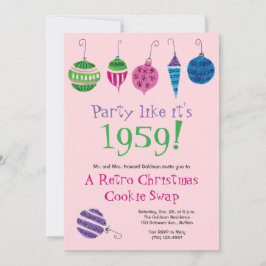 Retro Weihnachten Hand-Illustriert Cocktail Party Einladung