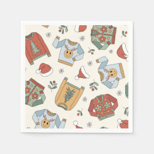 Retro-Weihnachten-Hässliche-Schwester-Party Serviette