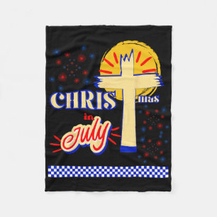 Retro-Weihnachten im Juli Christ Jesus Gott Sommer Fleecedecke