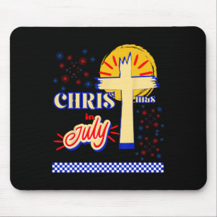 Retro-Weihnachten im Juli Christ Jesus Gott Sommer Mousepad
