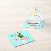 Retro Weihnachten im Juli Getränkekorster Rechteckiger Pappuntersetzer (Vor Ort)