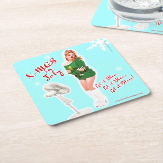 Retro Weihnachten im Juli Getränkekorster Rechteckiger Pappuntersetzer (angewinkelt)