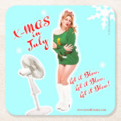 Retro Weihnachten im Juli Getränkekorster Rechteckiger Pappuntersetzer (Vorderseite)