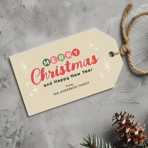 Retro-Weihnachten im Stil der Mitte des 20. Jahrhu Geschenkanhänger