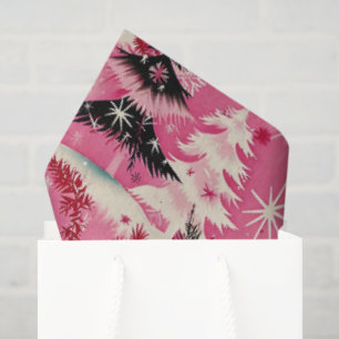 Retro-Weihnachten im Vintage-Stil: 1950er rosa Wei Seidenpapier