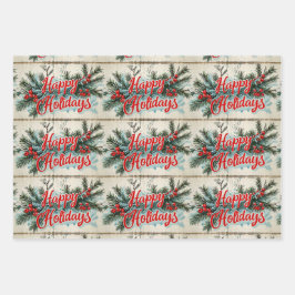 Retro Weihnachten im Vintage-Stil: Mittleres Jahrh Geschenkpapier Set