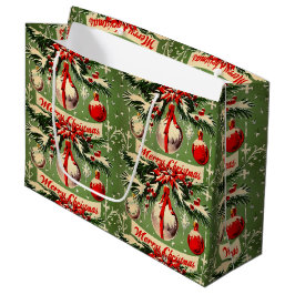 Retro-Weihnachten im Vintage-Stil: Mittleres Jahrh Große Geschenktüte
