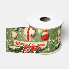 Retro Weihnachten im Vintage-Stil: Mittleres Jahrh Ripsband