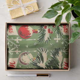 Retro-Weihnachten im Vintage-Stil: Mittleres Jahrh Seidenpapier