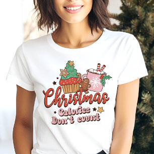 Retro-Weihnachten Kalorien zählen nicht Ferien Tri-Blend Shirt