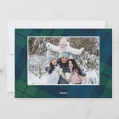 Retro Weihnachten Kariert 2 Foto Gruß (Rückseite)