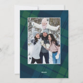 Retro Weihnachten Kariert 2 Foto Gruß (Rückseite)