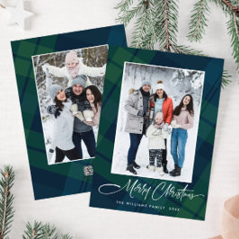 Retro Weihnachten Kariert 2 Foto Gruß