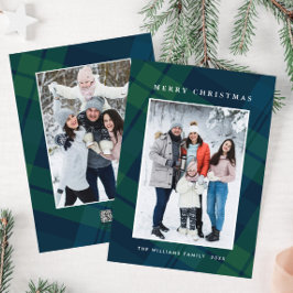 Retro Weihnachten Kariert 2 Foto Gruß