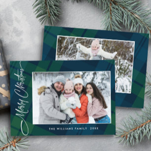 Retro Weihnachten Kariert 2 Foto Gruß