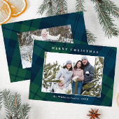 Retro Weihnachten Kariert 2 Foto Gruß