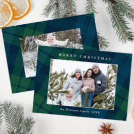 Retro Weihnachten Kariert 2 Foto Gruß