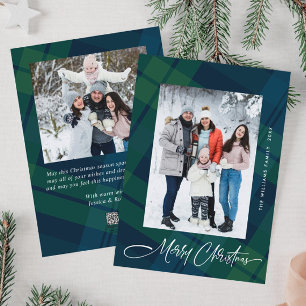 Retro Weihnachten Kariert 2 Foto Gruß