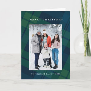 Retro Weihnachten Kariert 2 Foto Gruß