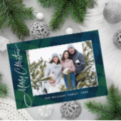 Retro Weihnachten Kariert 3 Foto Gruß