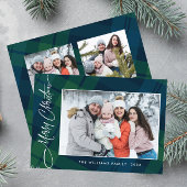 Retro Weihnachten Kariert 3 Foto Gruß