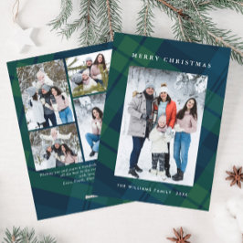 Retro Weihnachten Kariert 5 Foto Gruß