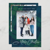 Retro Weihnachten Kariert 5 Foto Gruß (Vorne/Hinten)