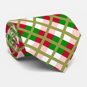 Retro Weihnachten Kariertes Muster Krawatte