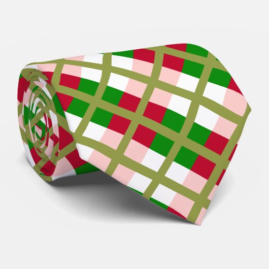 Retro Weihnachten Kariertes Muster Krawatte (Gerollt)